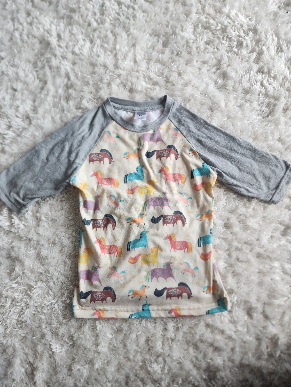Urban Smalls Unicorn Print Baseball Tee